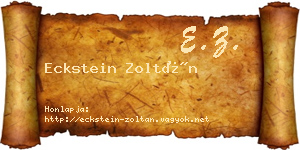 Eckstein Zoltán névjegykártya